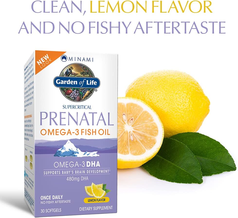 Garden of Life Minami Prenatal DHA Omega 3 Fish Oil Softgels, 30 Count - Lemon Flavor