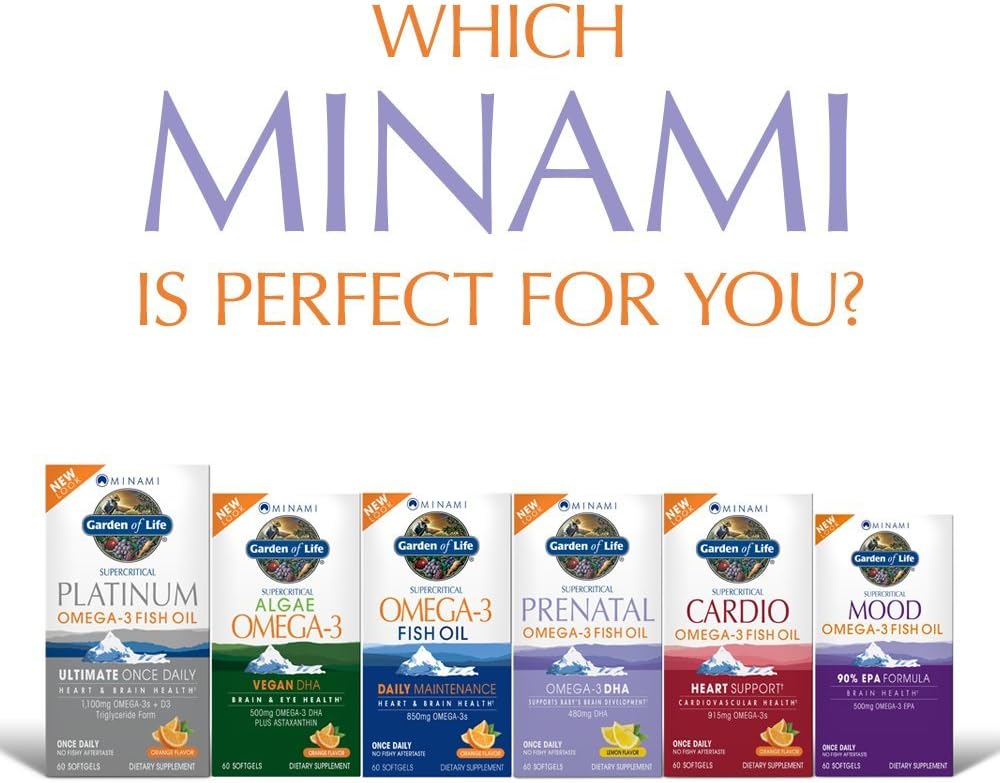 Garden of Life Minami Prenatal DHA Omega 3 Fish Oil Softgels, 30 Count - Lemon Flavor