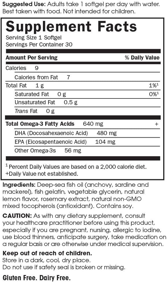Garden of Life Minami Prenatal DHA Omega 3 Fish Oil Softgels, 30 Count - Lemon Flavor