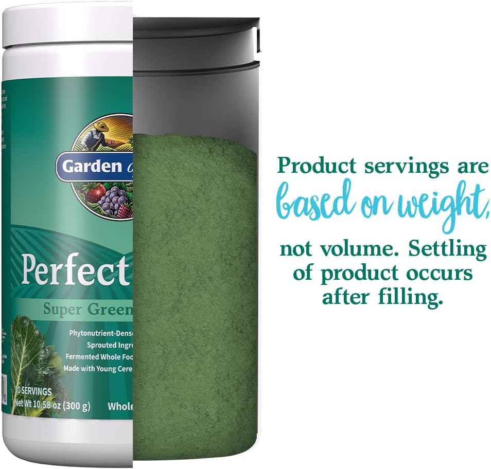 Garden of Life Perfect Food Super Green Formula - 30 Servings | Superfood Powder with 45 Greens, Fruits, Veggies, Probiotics, and Spirulina for Digestion & Immune Support