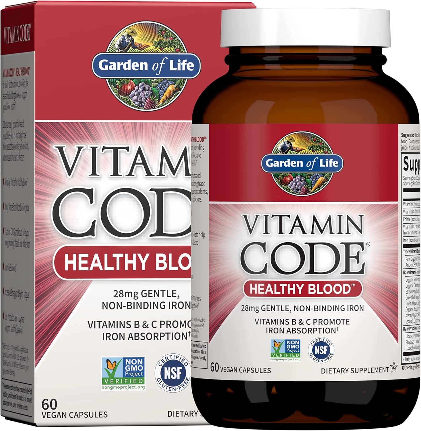 Garden of Life Vitamin Code Healthy Blood Capsules - 60 Count