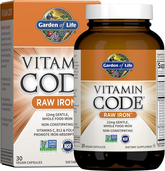 Garden of Life Women's Multi with Vitamin Code Raw Iron - 120 Capsules & 30ct Capsules