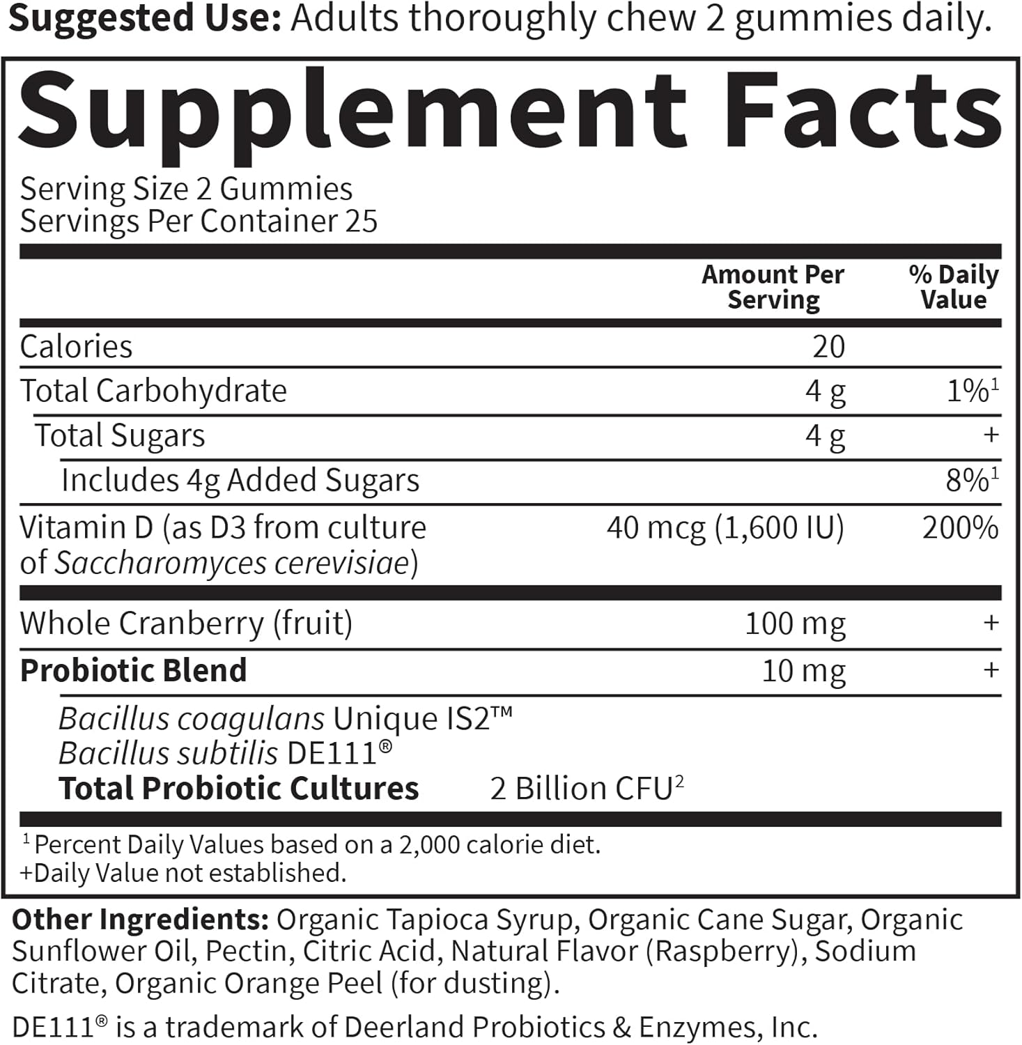 Garden of Life Women's Probiotic Gummies with Cranberry & Vitamin D - Digestion & Immunity Support, 50 Gummies