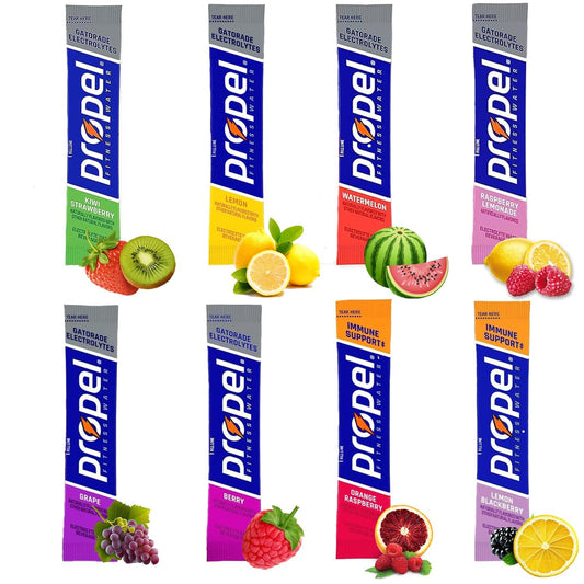 GARIZZE Variety Pack Powder Packets: 32 Sticks, 8 Flavors Sampler with Electrolytes & Vitamins