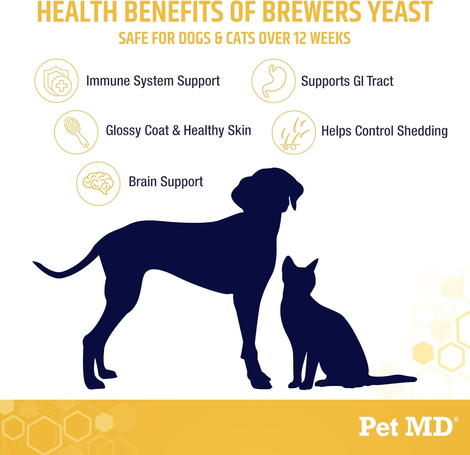 Garlic and Brewers Yeast Tablets for Dogs and Cats - Antioxidant-Rich Vitamin B1 and Vitamin C - Large 1000 Count Bottle