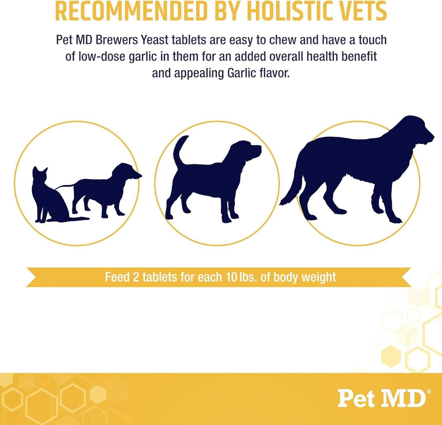 Garlic and Brewers Yeast Tablets for Dogs and Cats - Antioxidant-Rich Vitamin B1 and Vitamin C - Large 1000 Count Bottle
