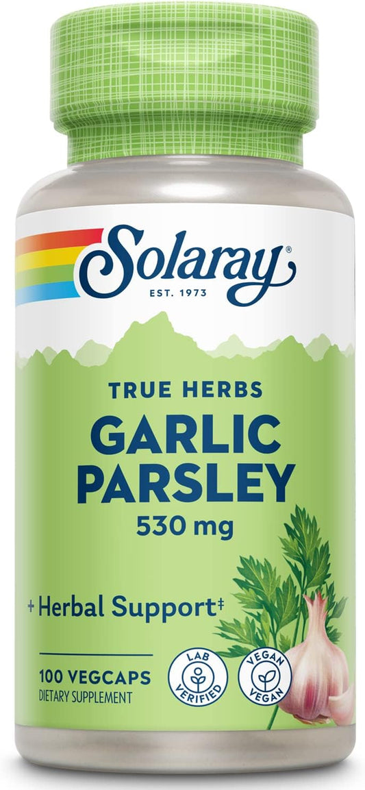 Garlic Bulb & Parsley Leaf Capsules - Cardiovascular & Immune Support - Non-GMO, Vegan - 100 VegCaps