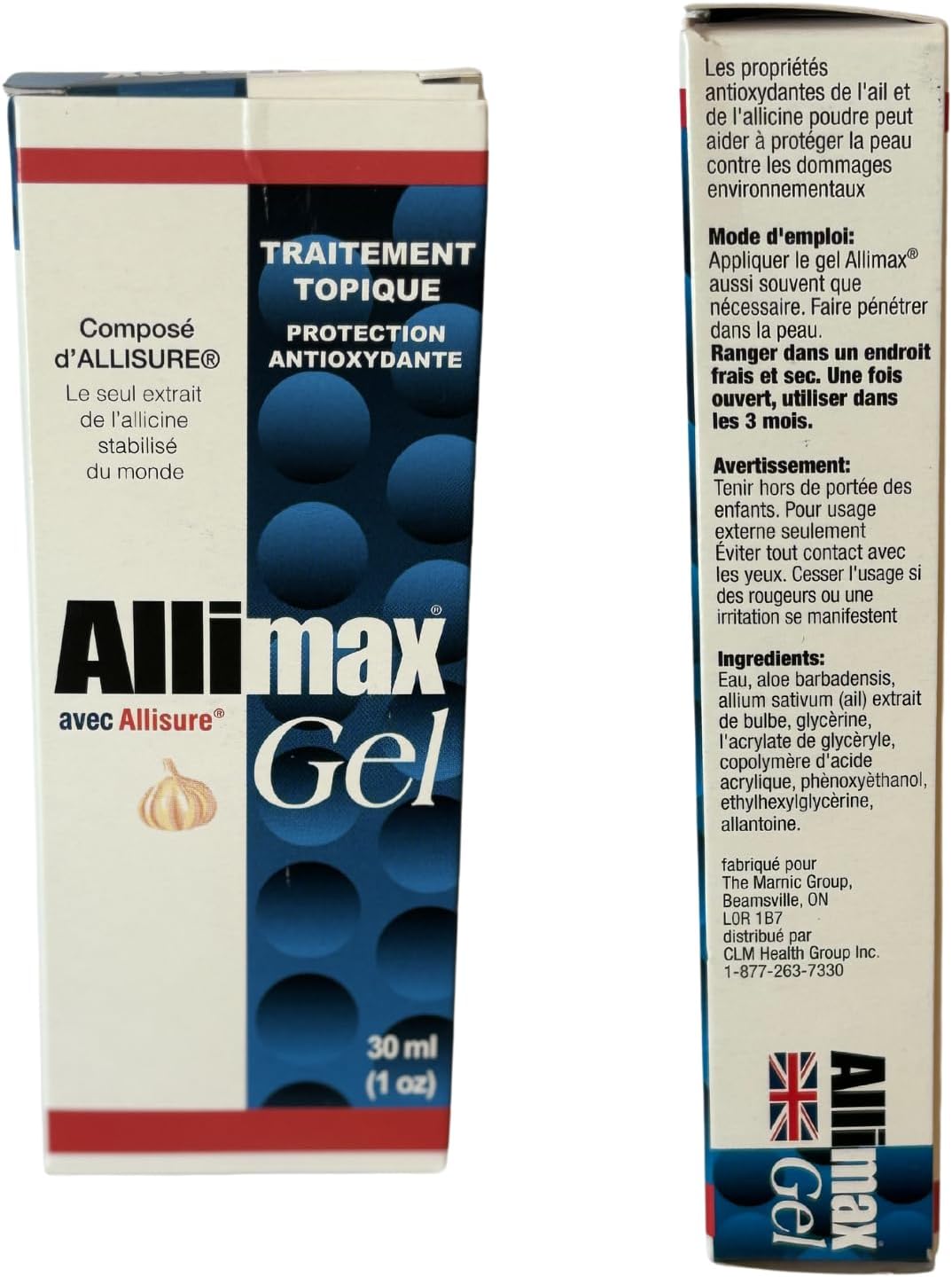Garlic Extract Natural Skincare Gel 30mL - Allimax Liquid Topical Gel for Adults - Unisex Natural Skincare