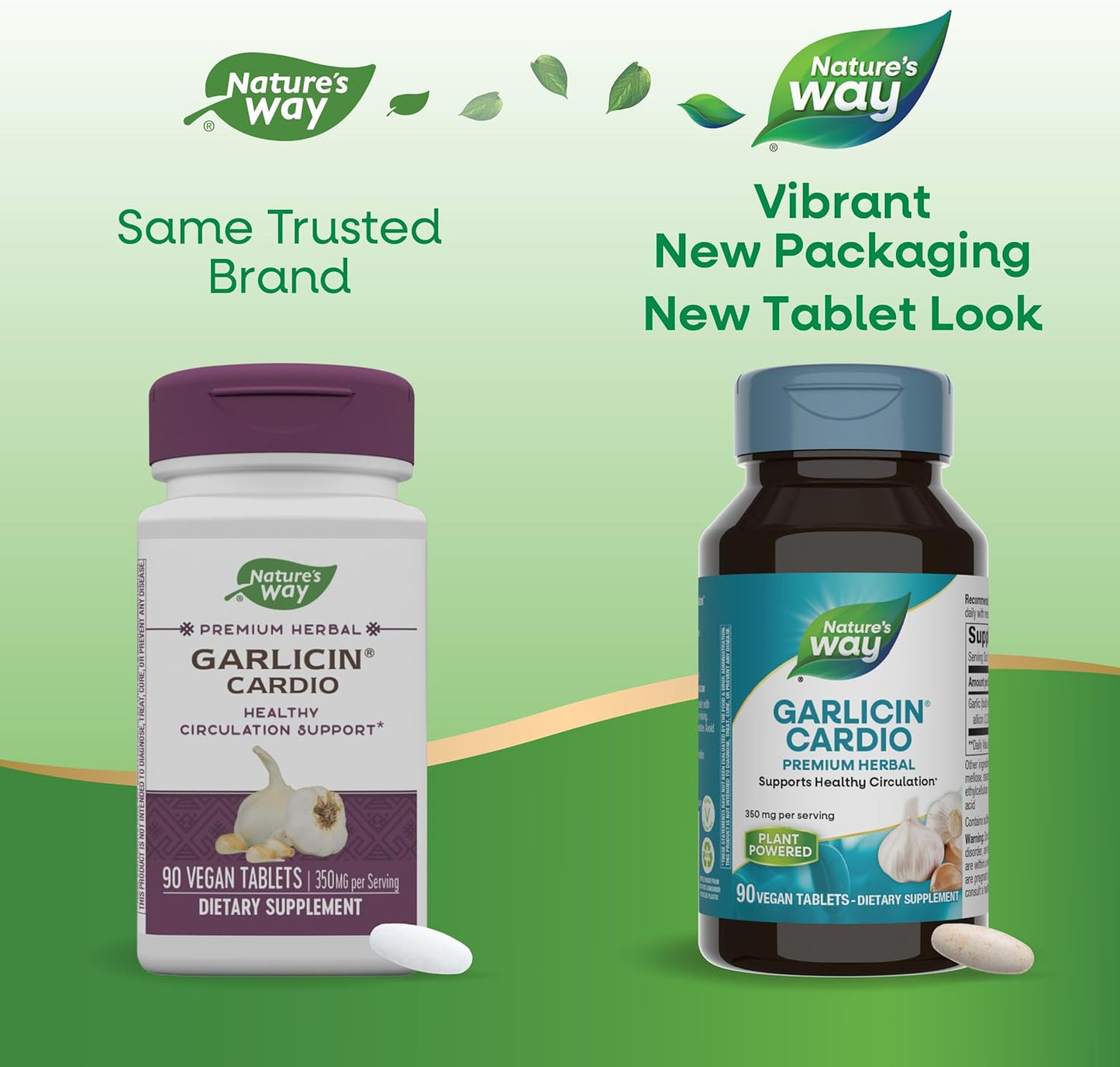 Garlicin Cardio Premium Herbal Tablets for Healthy Circulation Support - 90 Tablets, 350 mg