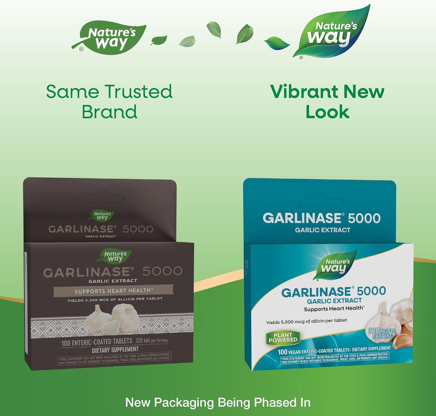 Garlinase 5000 Garlic Extract Tablets - Heart Health Support, Vegan, Odor-Free - 100 Tablets