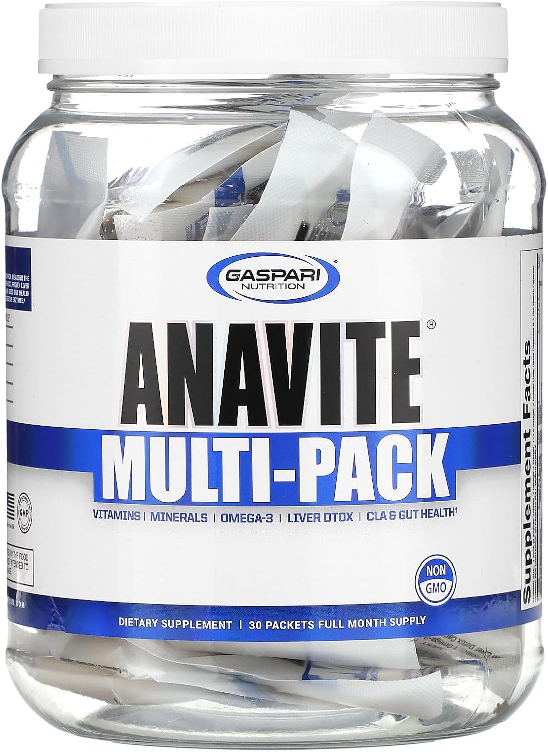 Gaspari Nutrition Anavite: 5-in-1 Multivitamin Pack with CLA, Omega 3s, Gut & Liver Detox (30 Servings)