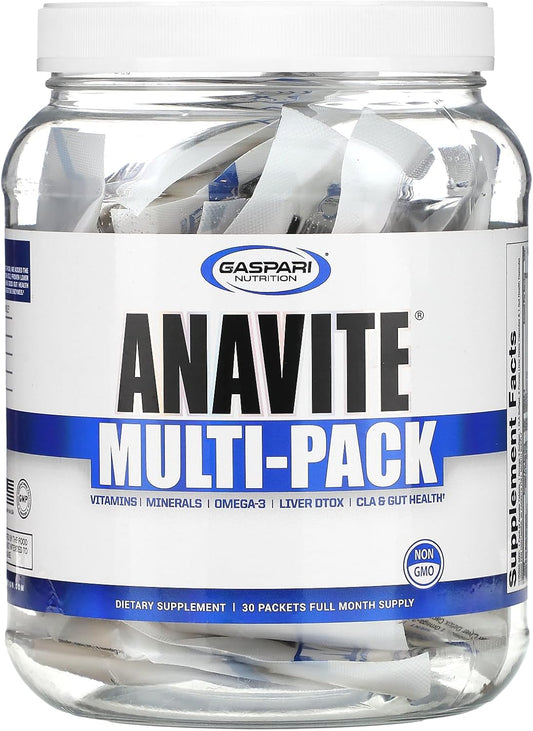 Gaspari Nutrition Anavite: 5-in-1 Multivitamin Pack with CLA, Omega 3s, Gut & Liver Detox (30 Servings)