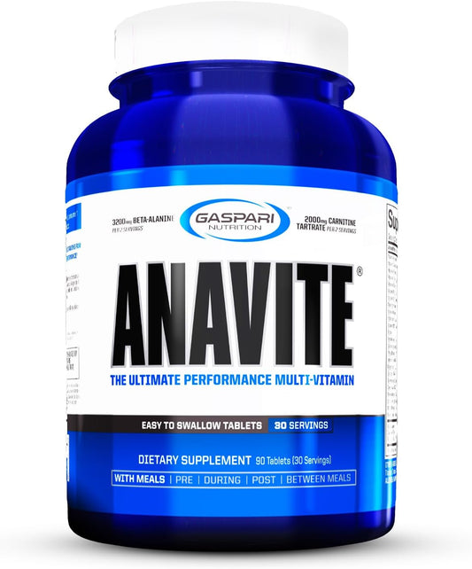 Gaspari Nutrition Anavite Sports Multi-Vitamin with Amino Acids, Beta-Alanine, and L-Carnitine for Enhanced Performance and Recovery - New Smaller 30 Servings Size