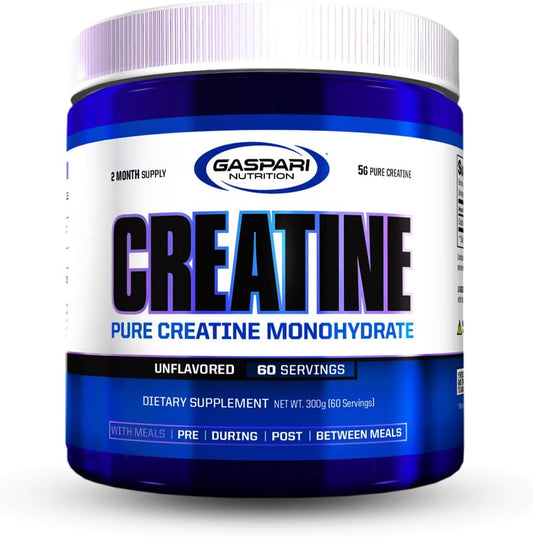 Gaspari Nutrition Creatine Monohydrate Powder, 5g Pure Creatine for Muscle Growth, Unflavored - 60 Servings