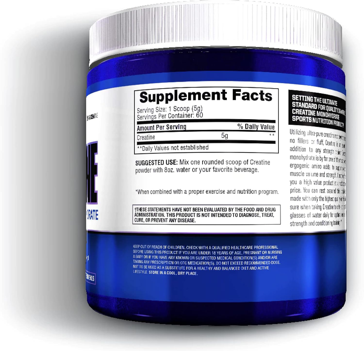 Gaspari Nutrition Creatine Monohydrate Powder, 5g Pure Creatine for Muscle Growth, Unflavored - 60 Servings