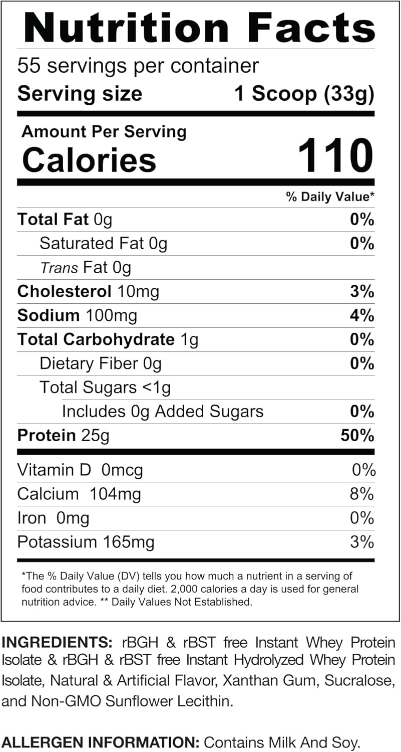 Gaspari Nutrition Proven Whey Vanilla Ice Cream - 100% Hydrolyzed Whey Isolate, High Protein, Lactose-Free, Low Carb & Sugar (4lb)