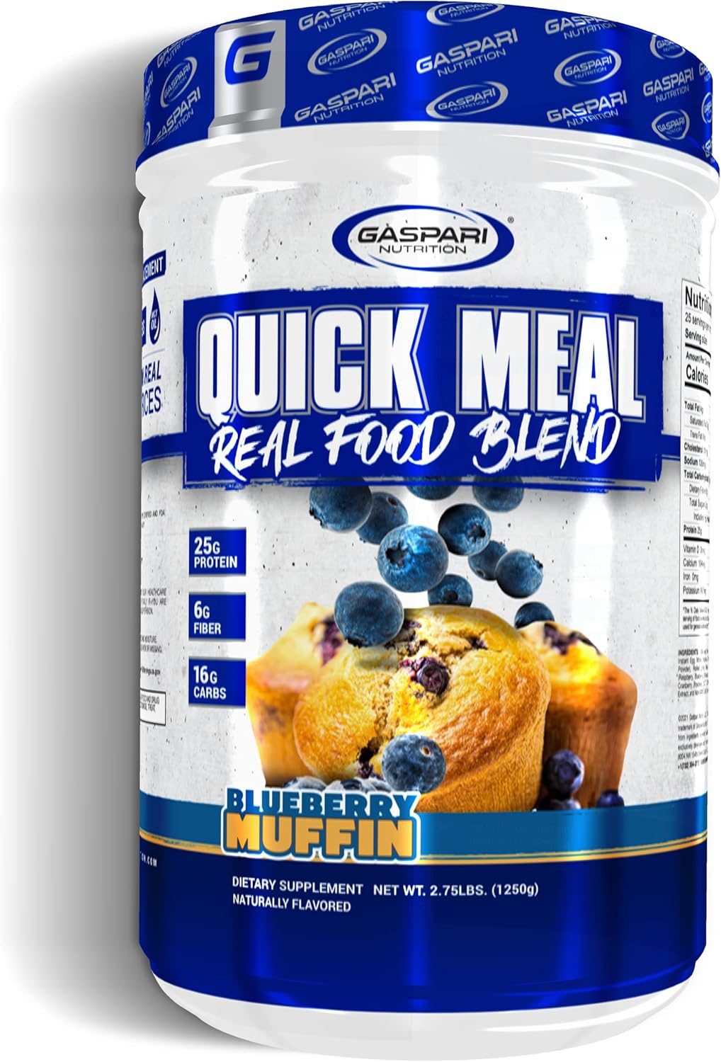 Gaspari Nutrition Quick Meal: Complete Protein Shake, 2.75 lbs Blueberry Muffin Flavor