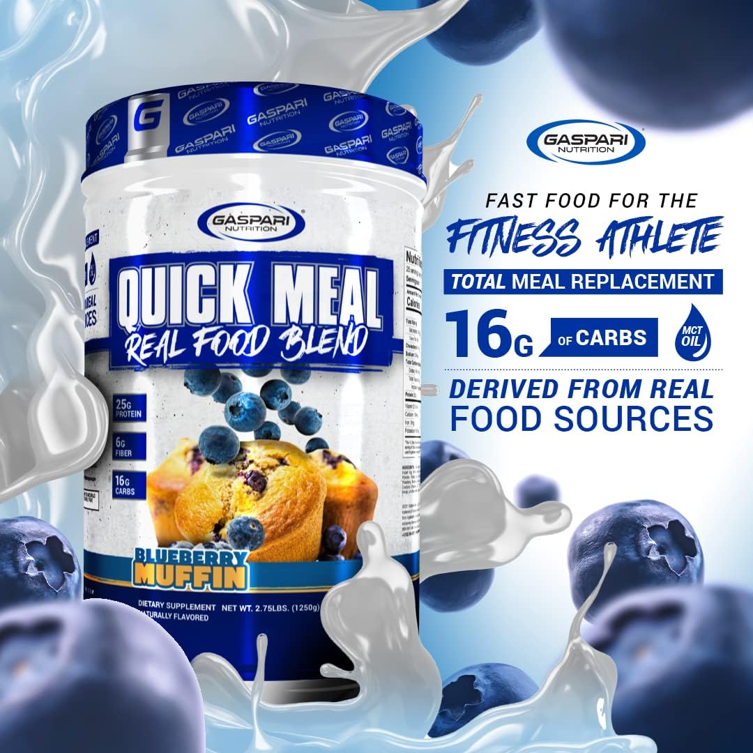 Gaspari Nutrition Quick Meal: Complete Protein Shake, 2.75 lbs Blueberry Muffin Flavor