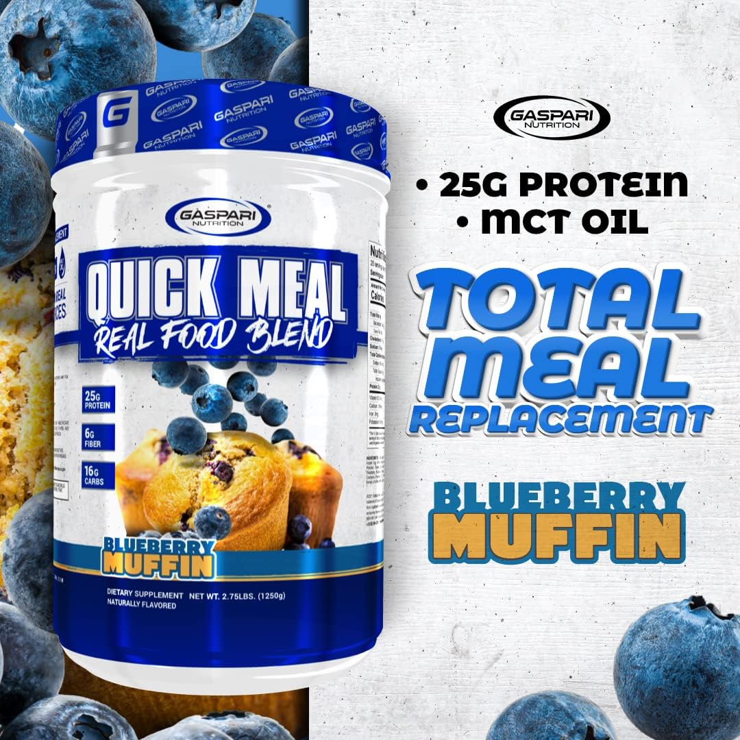 Gaspari Nutrition Quick Meal: Complete Protein Shake, 2.75 lbs Blueberry Muffin Flavor