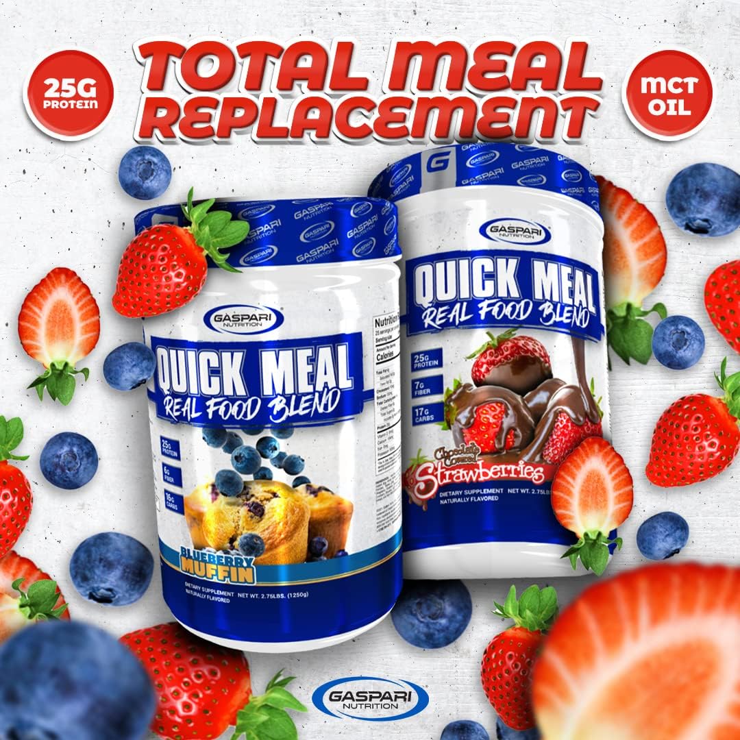 Gaspari Nutrition Quick Meal: Complete Protein Shake, 2.75 lbs Blueberry Muffin Flavor