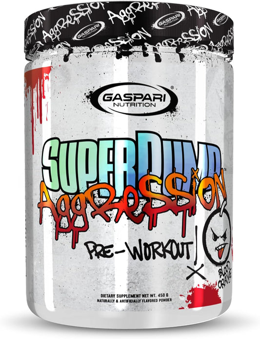 Gaspari Nutrition SuperPump Aggression Pre-Workout Supplement with Creatine and Caffeine - 25 Servings, Blood Orange Flavor