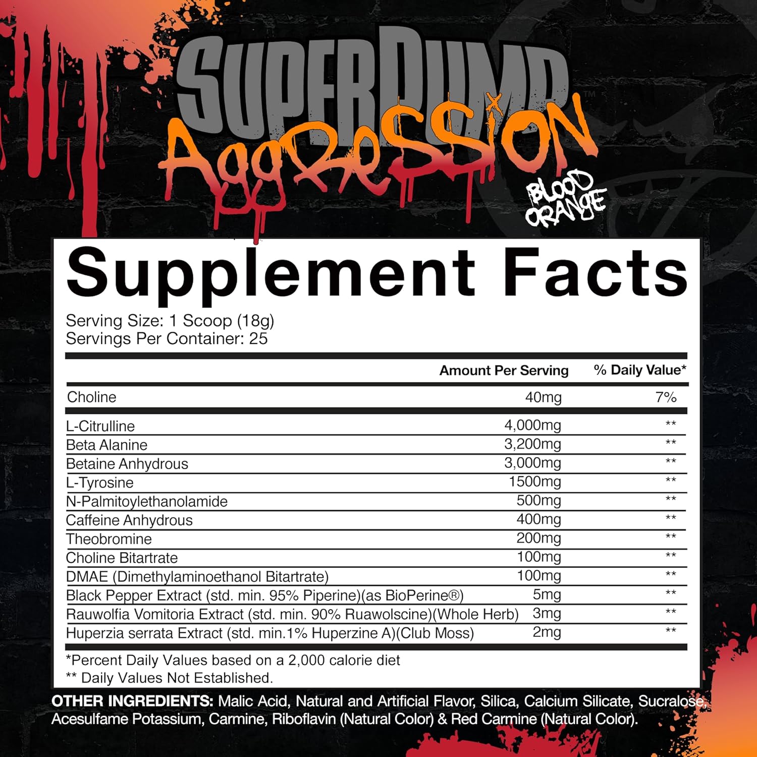 Gaspari Nutrition SuperPump Aggression Pre-Workout Supplement with Creatine and Caffeine - 25 Servings, Blood Orange Flavor