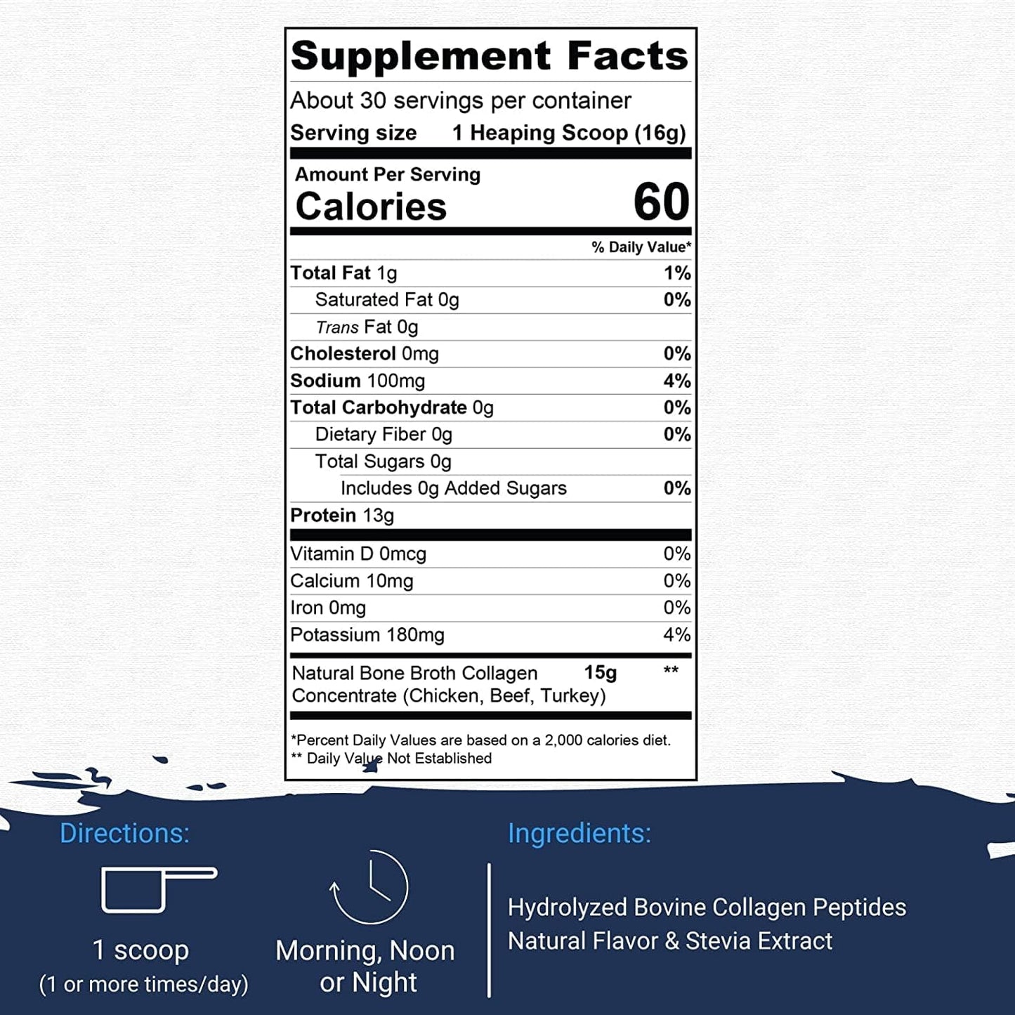 Gaspari Nutrition Vanilla Bone Broth Collagen for Athletic Performance (1 Lb / 30 Servings)