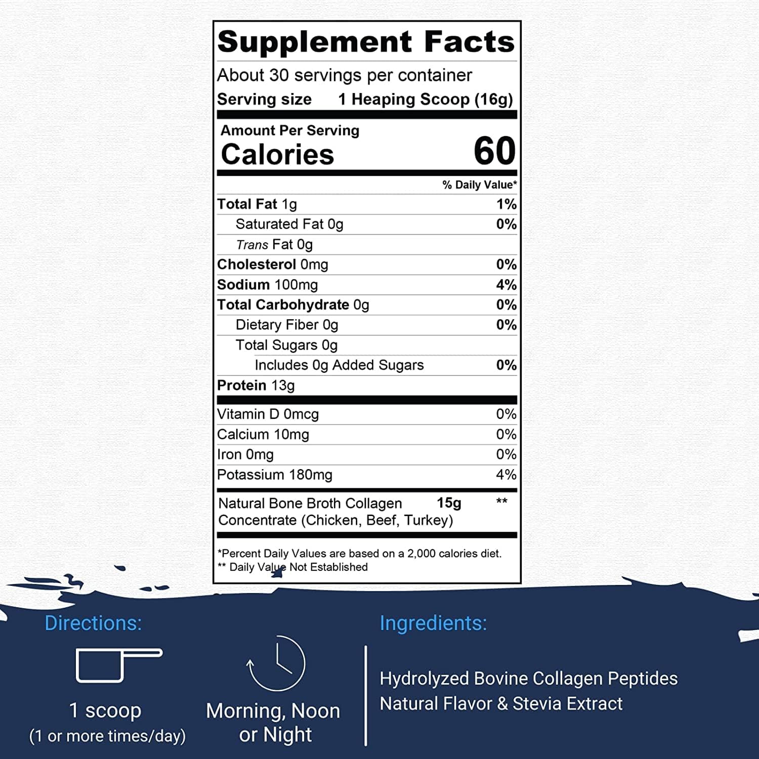 Gaspari Nutrition Vanilla Bone Broth Collagen for Athletic Performance (1 Lb / 30 Servings)