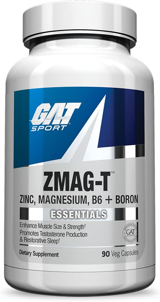 GAT Sport Essentials ZMAG-T: Zinc, Magnesium, Vitamin B6, and Boron Supplement - 90 Vegetarian Capsules