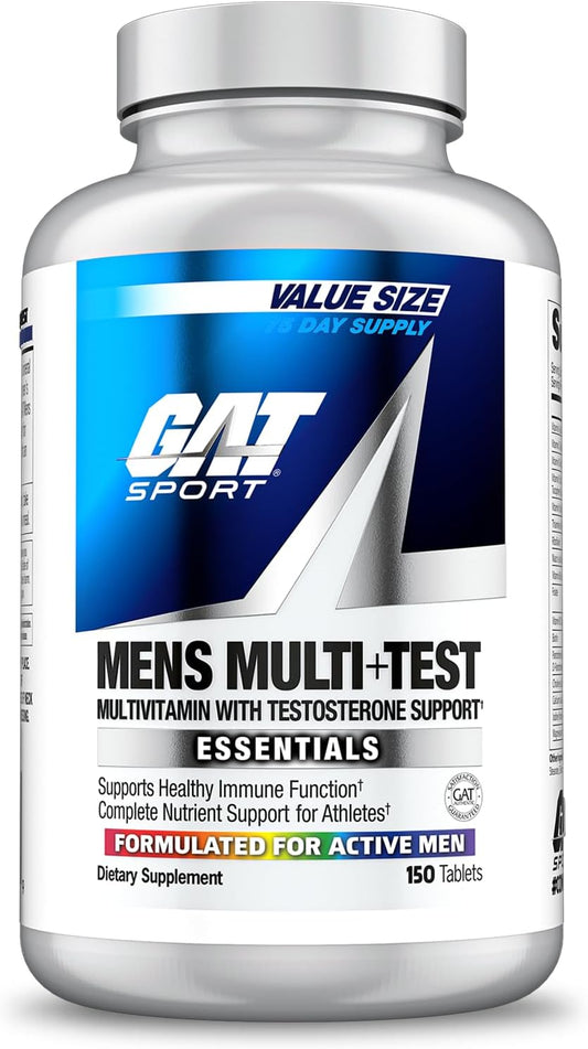 GAT SPORT Men's Multivitamin + Test Supplement, 150 Tablets
