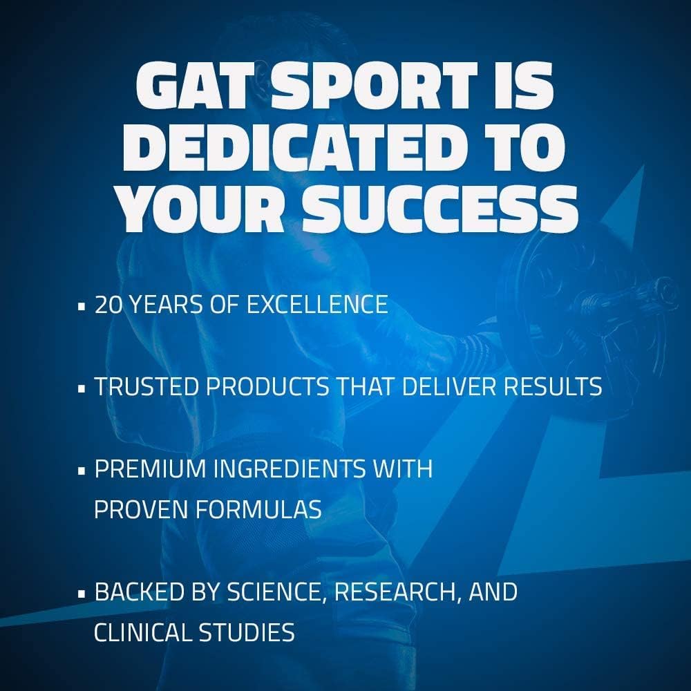GAT SPORT Nitraflex Advanced Pre-Workout Powder - Blue Raspberry Flavor, Enhances Blood Flow and Energy, Boosts Strength and Exercise Performance - 30 Servings