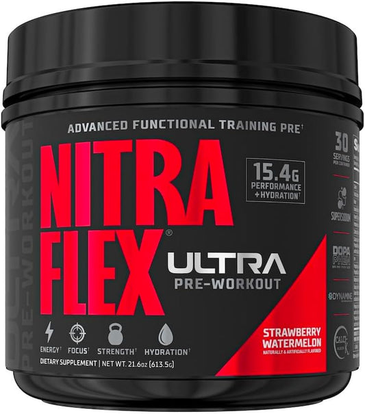 GAT SPORT Nitraflex Ultra Pre-Workout Supplement - Strawberry Watermelon Flavor, 30 Servings