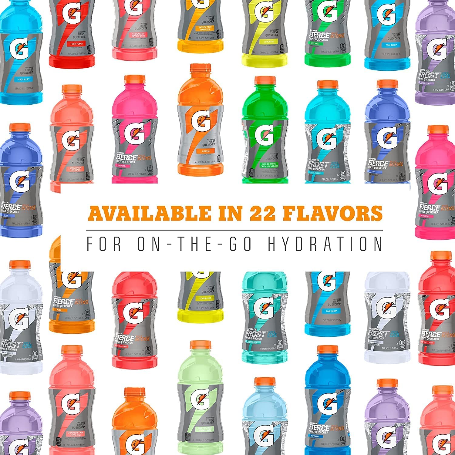 Gatorade Fierce Variety Pack 20 oz, 12 Pack - Original Thirst Quencher