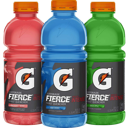 Gatorade Fierce Variety Pack, 20oz Bottles (12 Pack) - Thirst Quencher