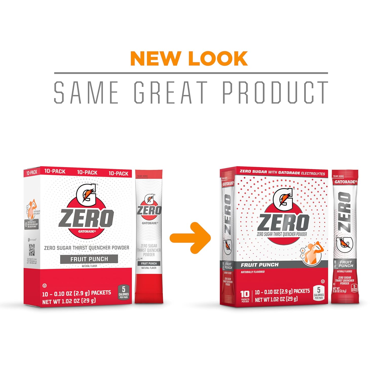 Gatorade G Zero Powder Fruit Punch Packets - 0.10oz, 120 Pack - Makes 20oz - Sugar-Free Sports Drink