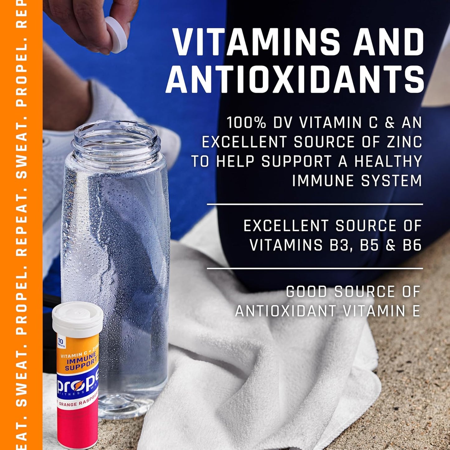 Gatorade Immune Support Tablets with Vitamin C and Zinc, Electrolytes, Zero Sugar, 4 Packs of 10 Count Variety Pack - 16.9 Fl Oz Each