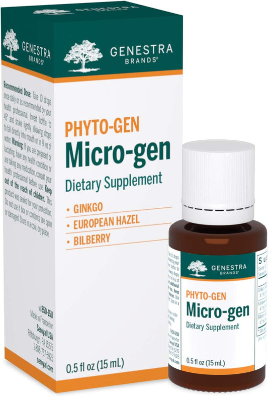 Genestra Brands Micro-gen Herbal Supplement with Gingko, European Hazel, and Bilberry - 0.5 fl. oz.