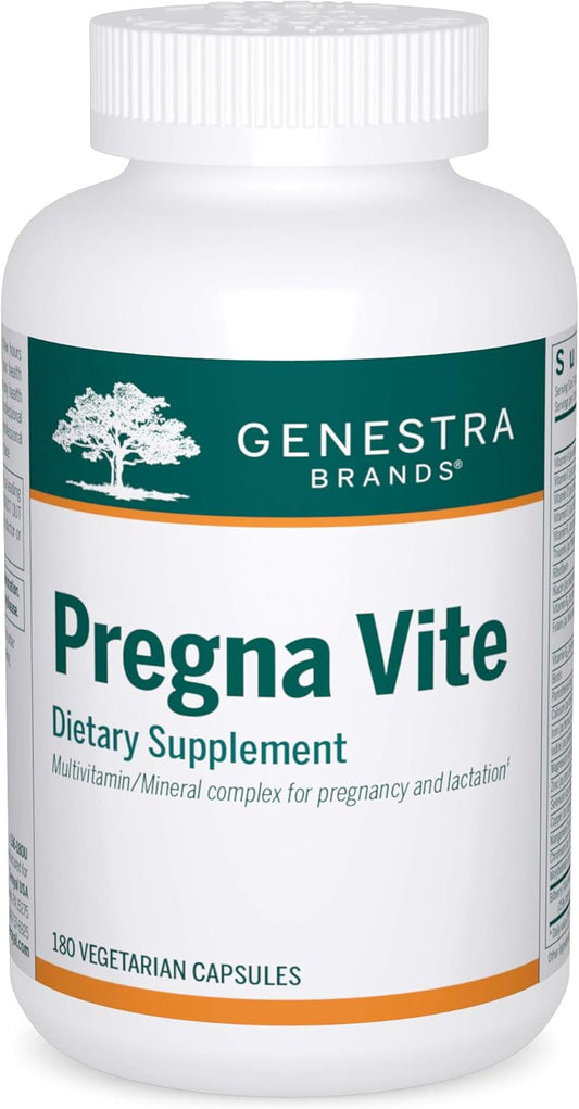 Genestra Brands Pregna Vite Capsules - Promotes Healthy Pregnancy with Folic Acid, Vitamin D, and Iron - 180 Count