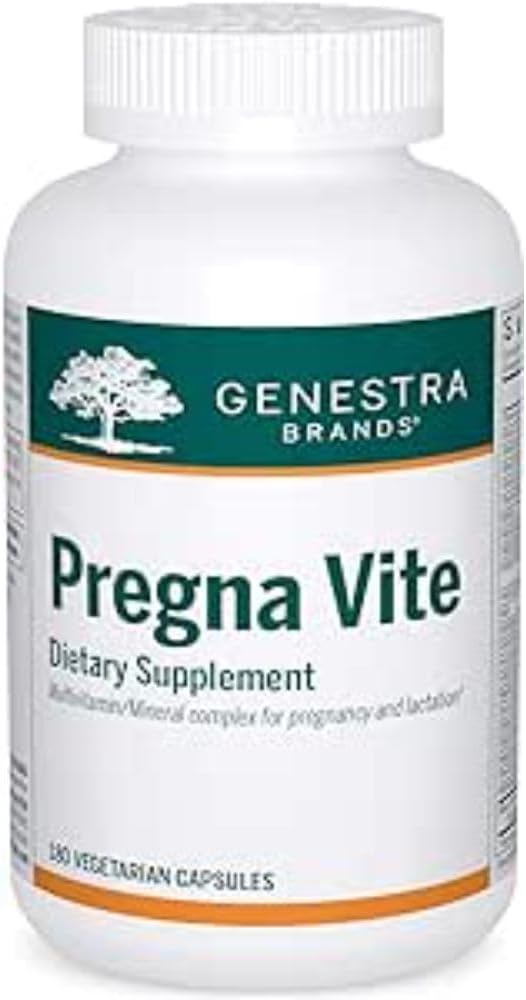 Genestra Brands Pregna Vite Capsules - Promotes Healthy Pregnancy with Folic Acid, Vitamin D, and Iron - 180 Count