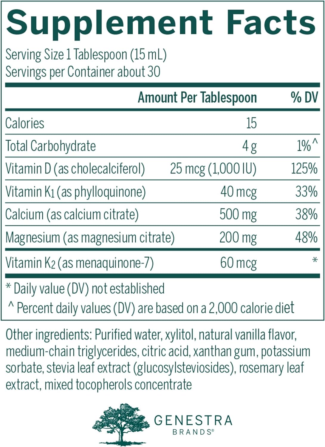 Genestra Brands Vanilla Liquid Calcium and Magnesium Supplement - 15.2 fl. oz. Bottle