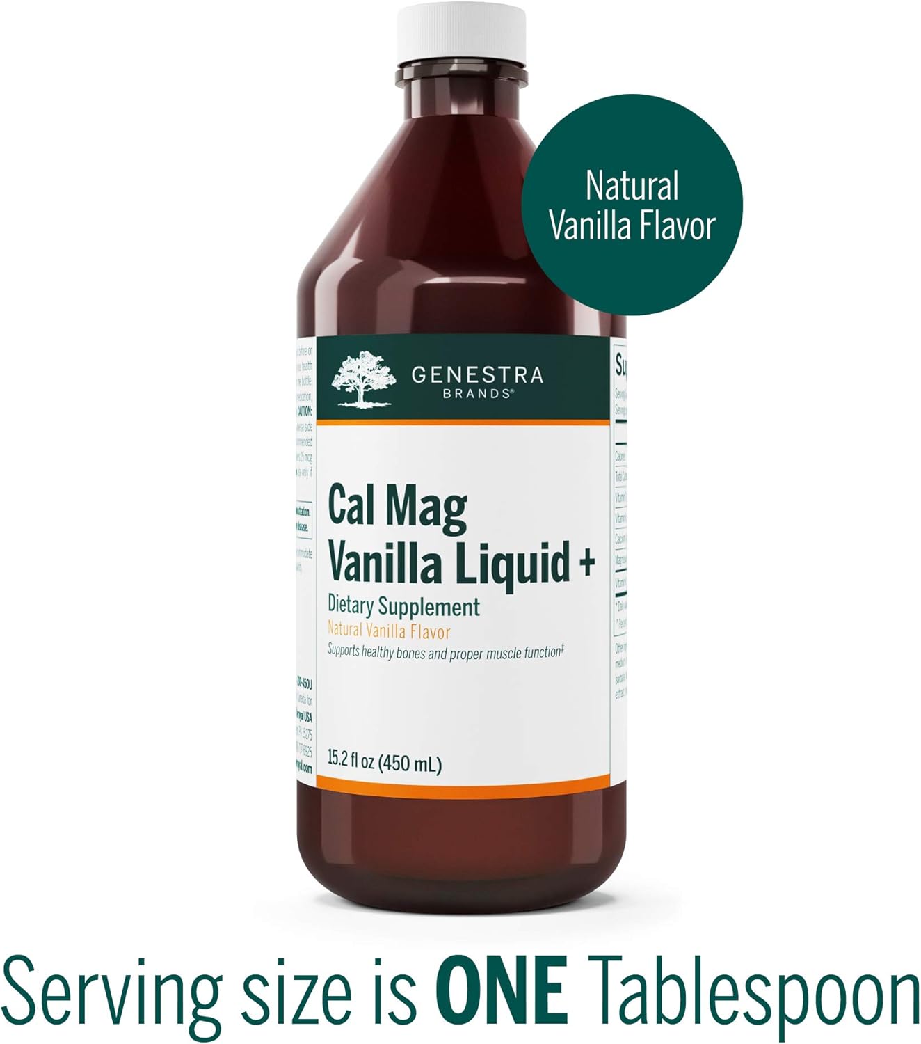 Genestra Brands Vanilla Liquid Calcium and Magnesium Supplement - 15.2 fl. oz. Bottle