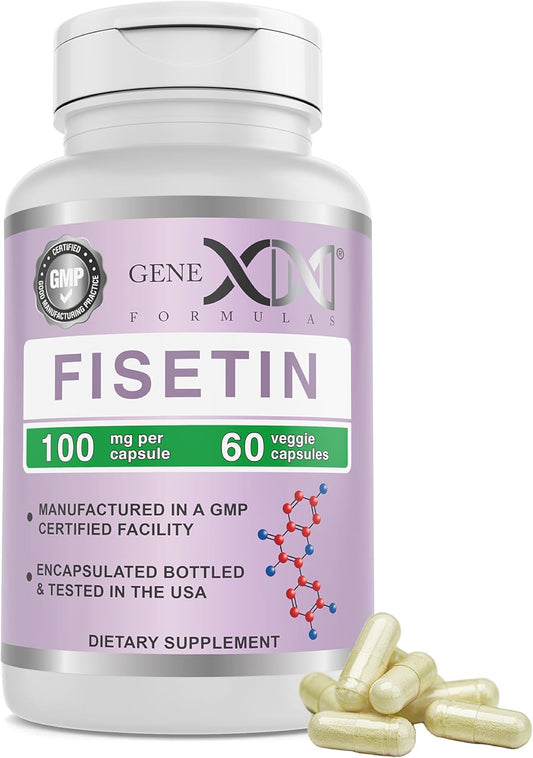Genex Formulas Fisetin Capsules - 100mg per Serving - Antioxidant for Healthy Aging & Cognitive Health - Non-GMO, Gluten Free, Vegetarian - 2 Month Supply