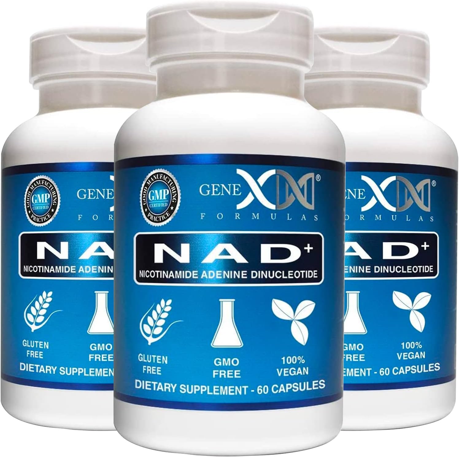 Genex Formulas NAD+ 250mg Capsules - 60 Servings, Pure Nicotinamide Adenine Dinucleotide supplement