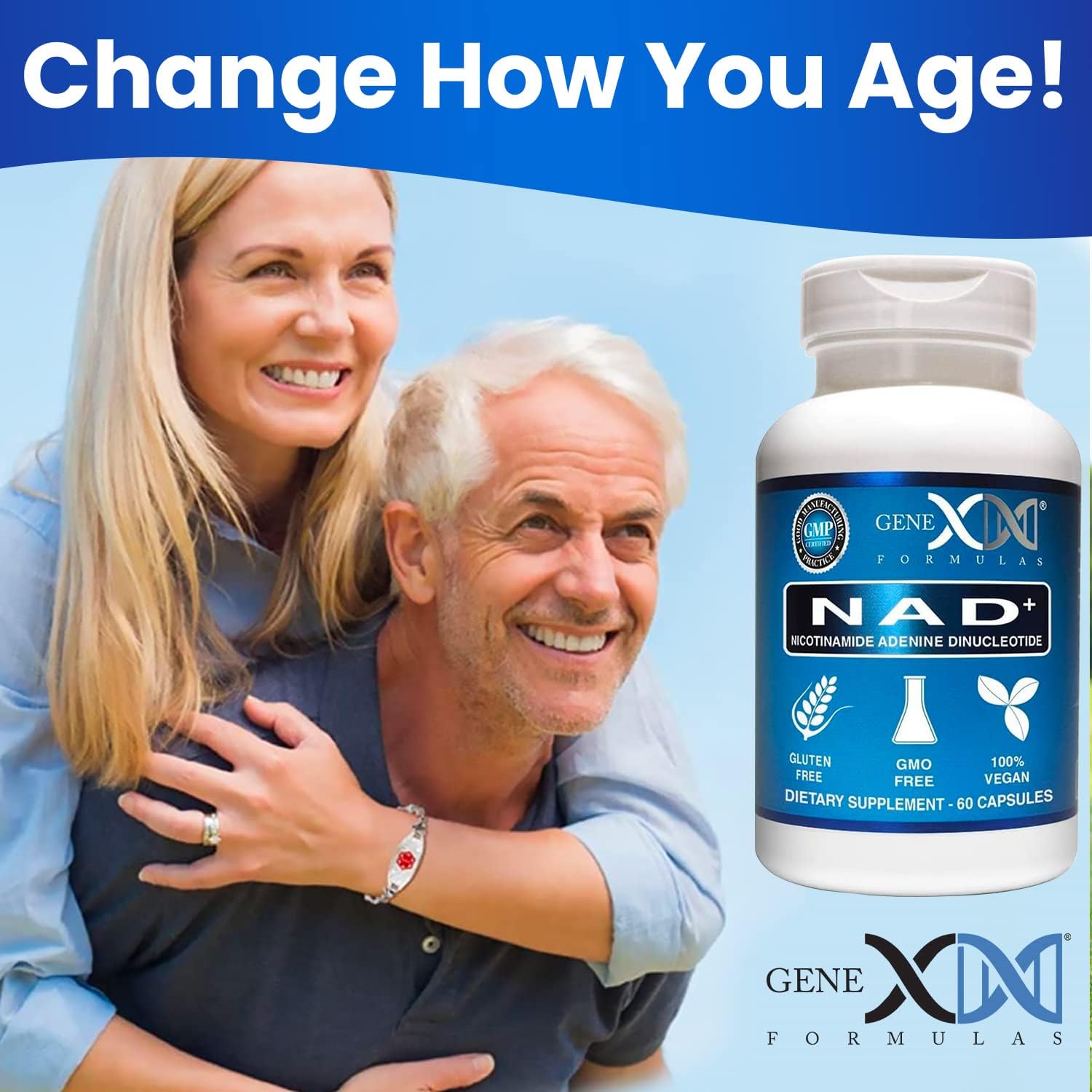 Genex Formulas NAD+ 250mg Capsules - 60 Servings, Pure Nicotinamide Adenine Dinucleotide supplement