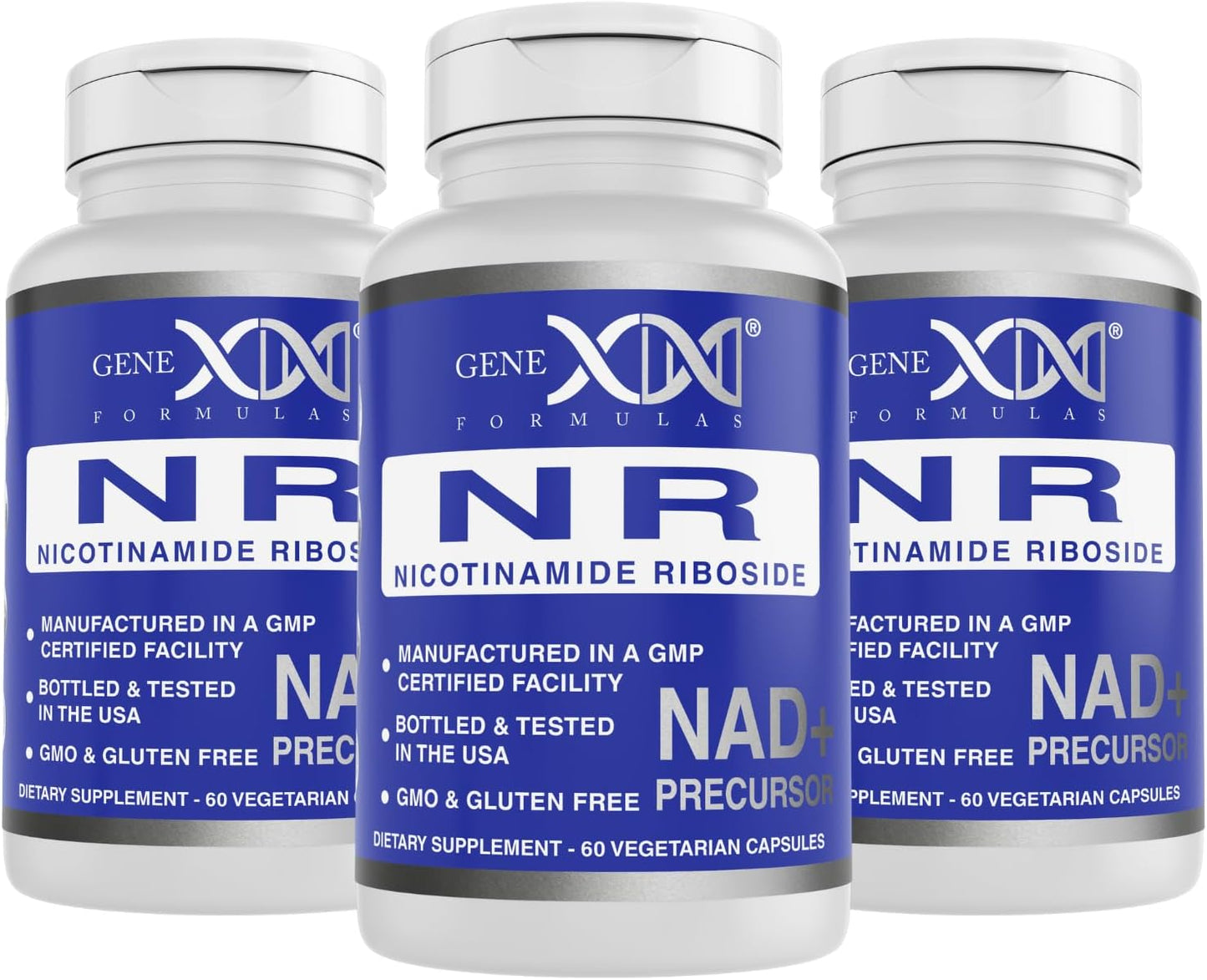 Genex Formulas NR Nicotinamide Riboside 300mg (3 Pack) - NAD+ Precursor for Healthy Aging - GMP-Certified, Non-GMO, Gluten-Free, Vegetarian Supplement