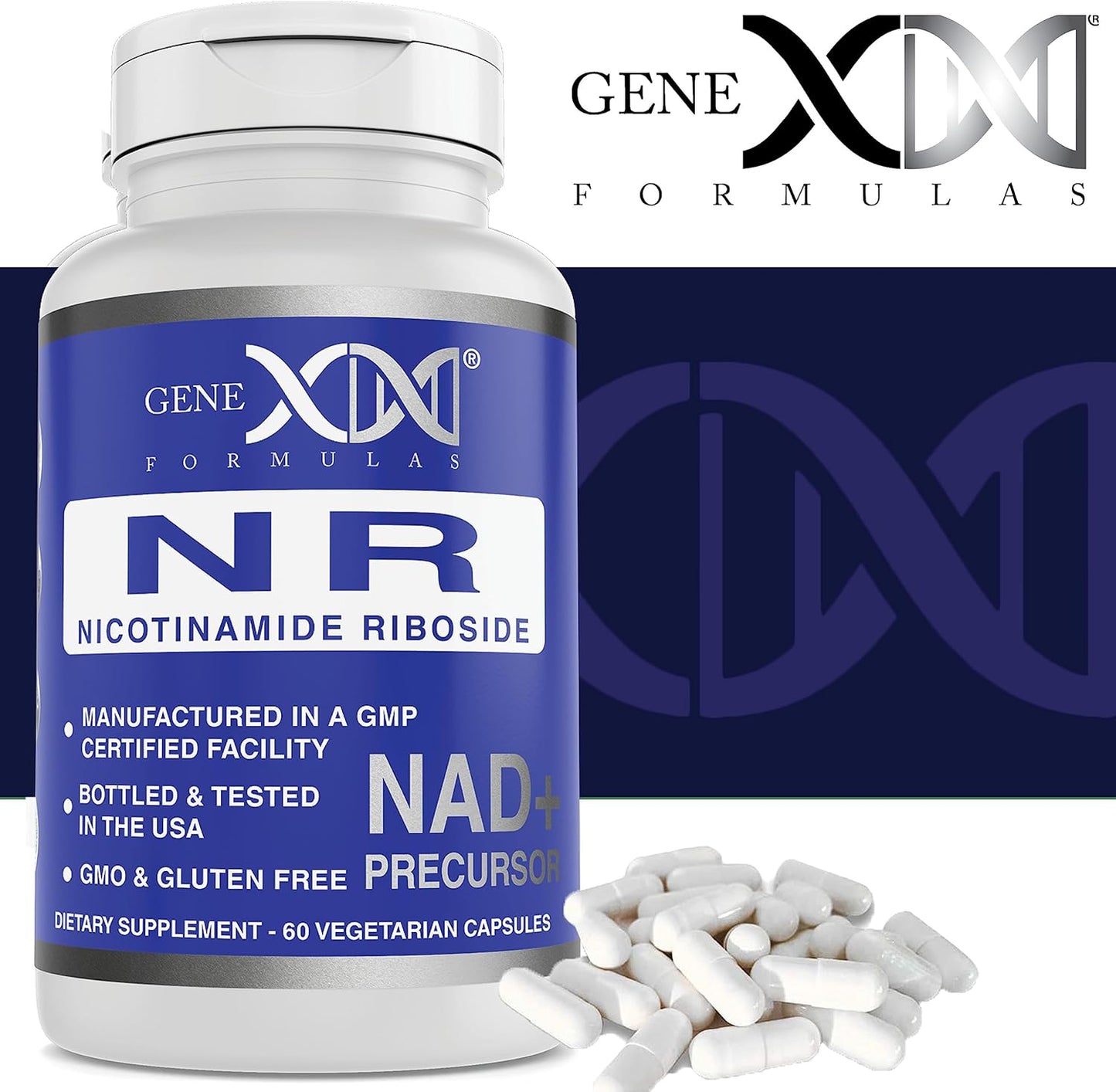 Genex Formulas NR Nicotinamide Riboside 300mg (3 Pack) - NAD+ Precursor for Healthy Aging - GMP-Certified, Non-GMO, Gluten-Free, Vegetarian Supplement