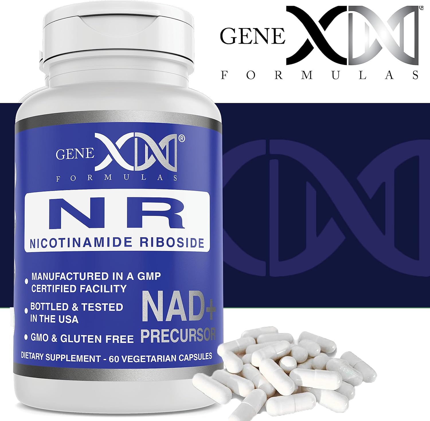 Genex Formulas NR Nicotinamide Riboside 300mg (3 Pack) - NAD+ Precursor for Healthy Aging - GMP-Certified, Non-GMO, Gluten-Free, Vegetarian Supplement
