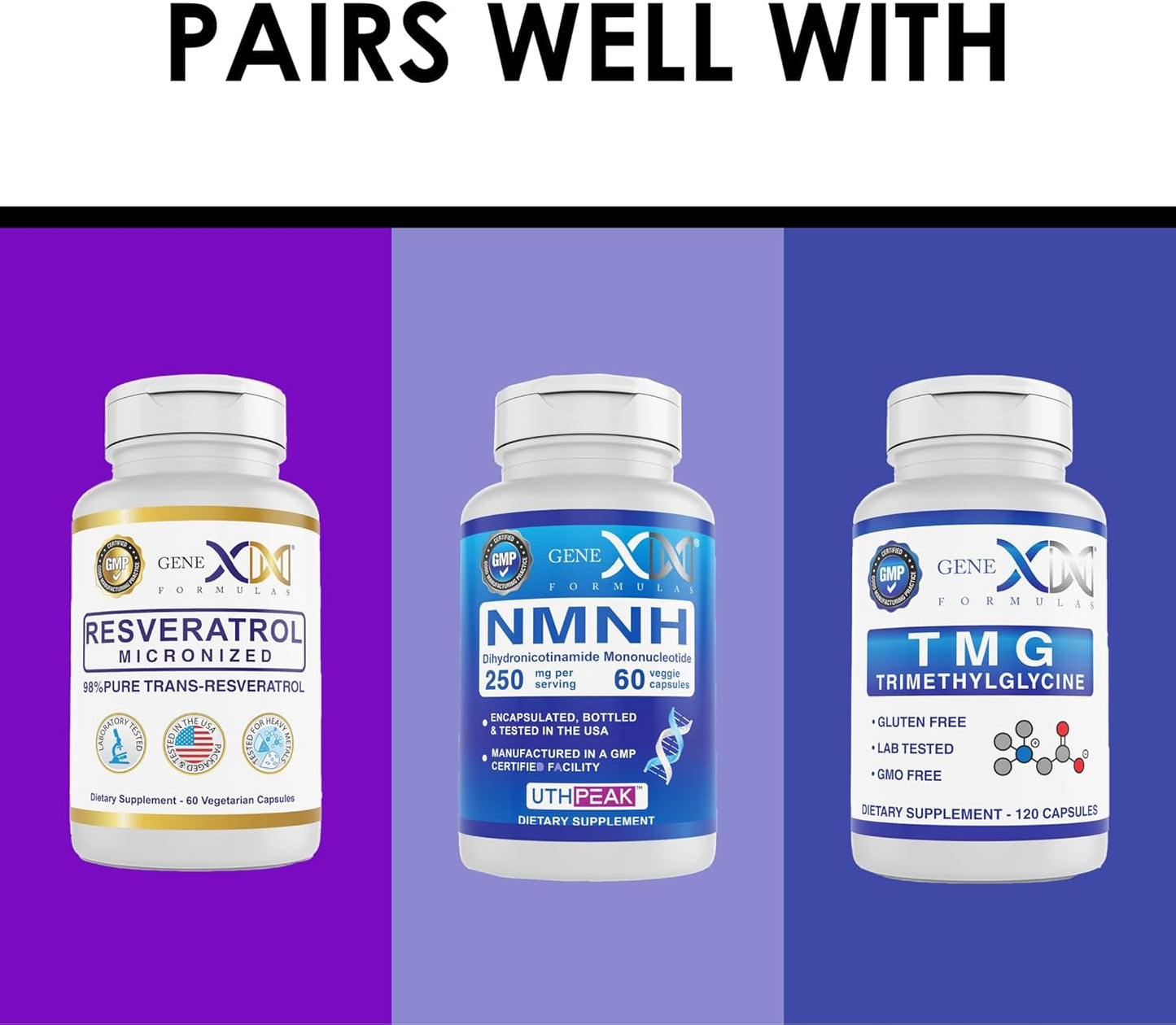 Genex Formulas NR Nicotinamide Riboside 500mg/Serving (120 Capsules) - NAD+ Precursor Supplement for Anti-Aging - GMP-Certified, Non-GMO, Gluten-Free, Vegetarian - 1 Pack
