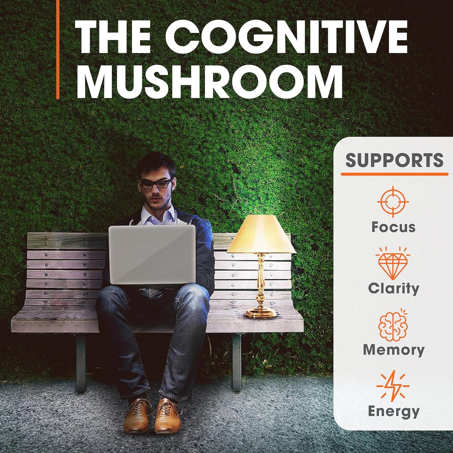 Genius Brand Mind & Body Wellness Stack: Lion's Mane Capsules + Super Greens for Cognitive Boost, Energy, and Immunity