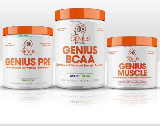 Genius Brand Smart Muscle Building Stack: Pre-Workout, BCAA, & Muscle Builder